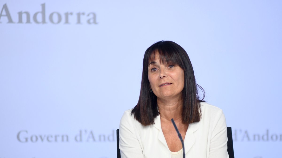 Mònica Bonell en una roda de premsa a Govern