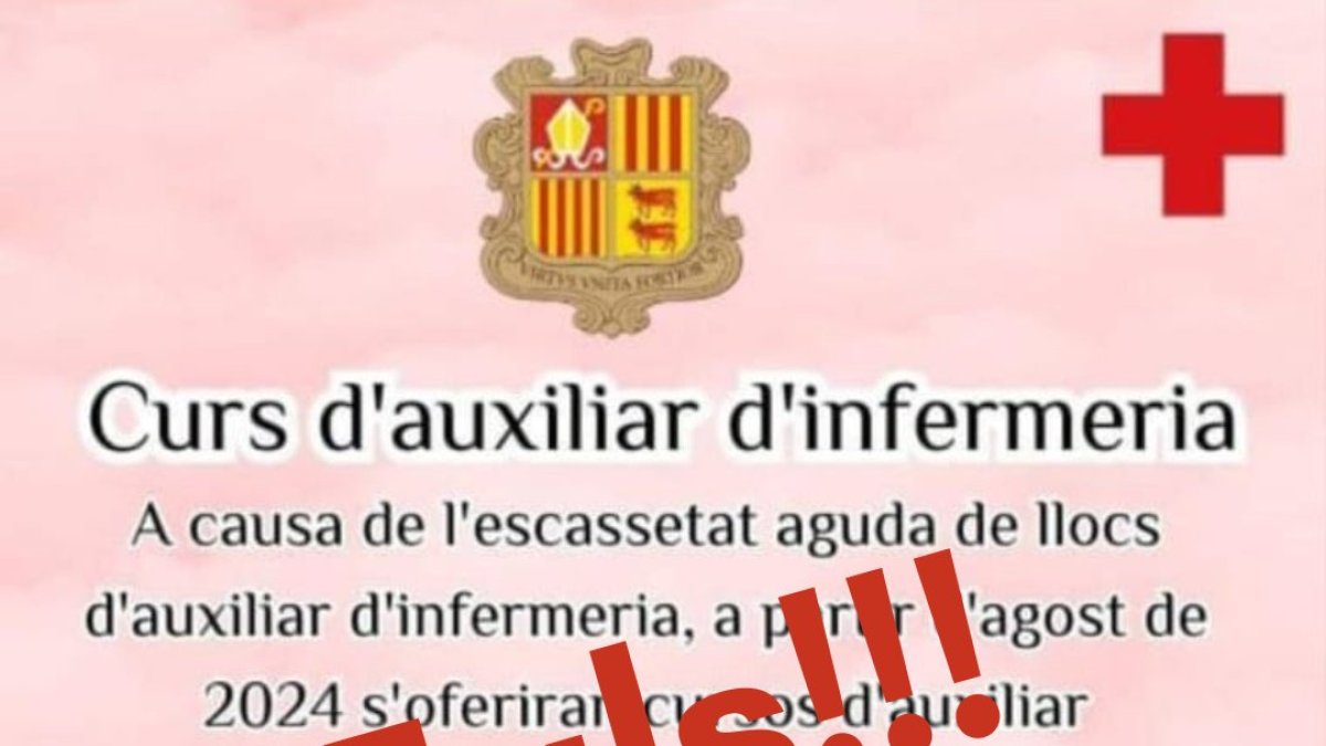 L'anunci fals dels cursos de la Creu Roja