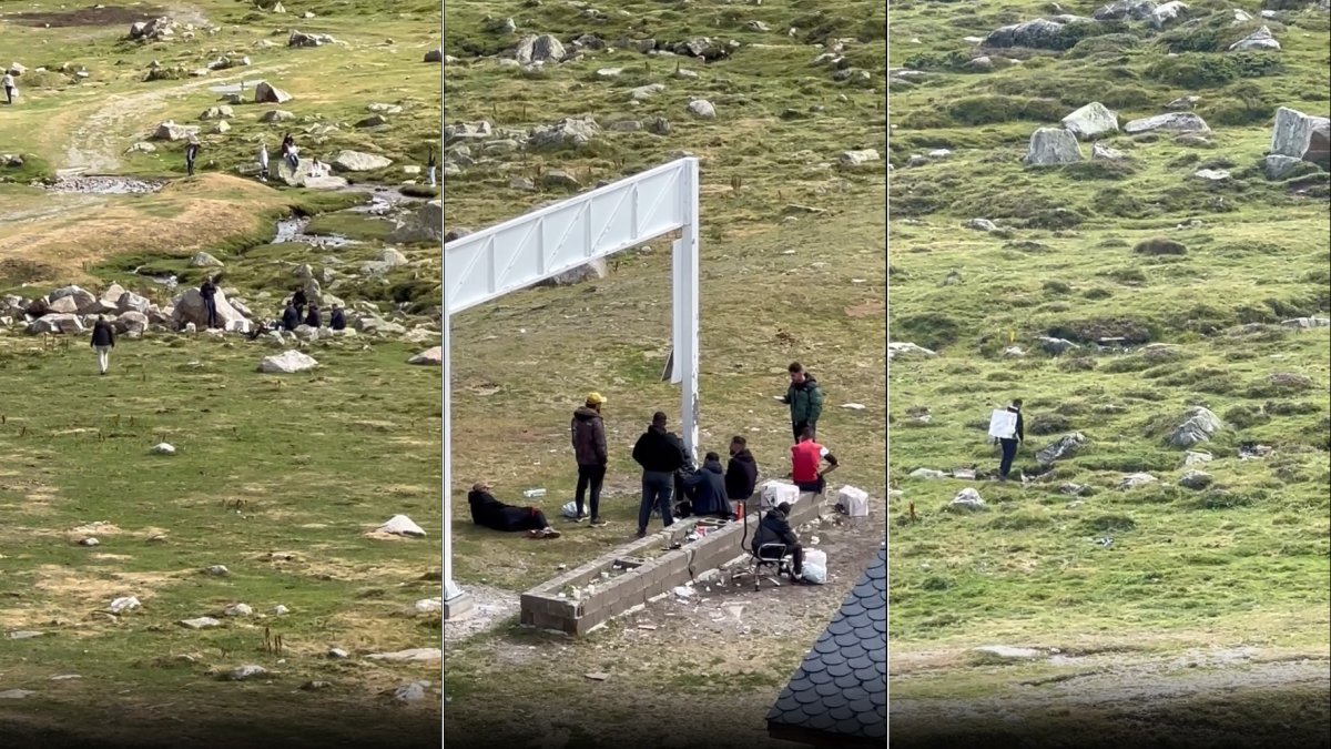 Tres imatges d’un dels vídeos que van circular ahir.