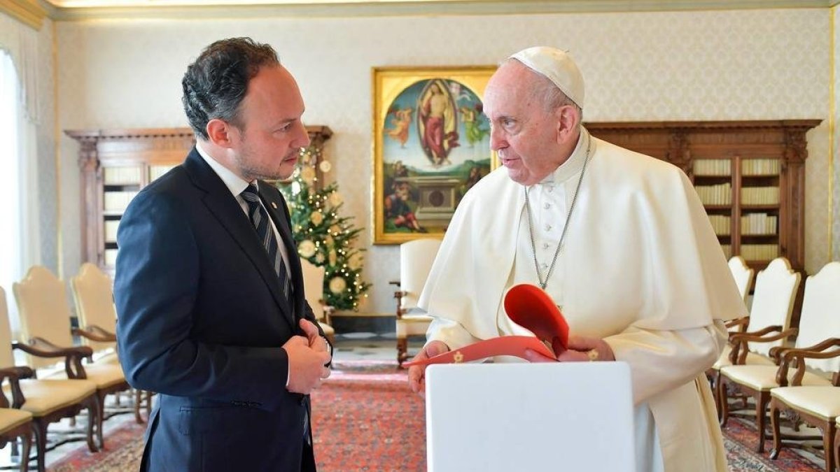 Xavier Espot amb el papa Francesc.
