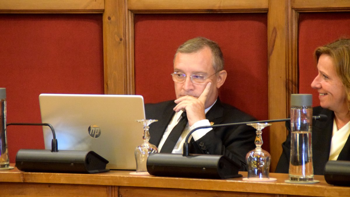 El conseller de la minoria al comú Josep Majoral, ahir al consell.