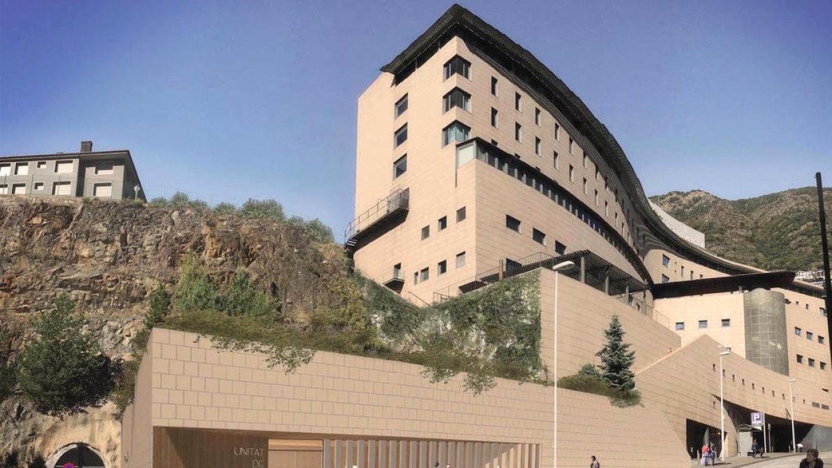 Imatge virtual de l’antic projecte per a la unitat de radioteràpia.