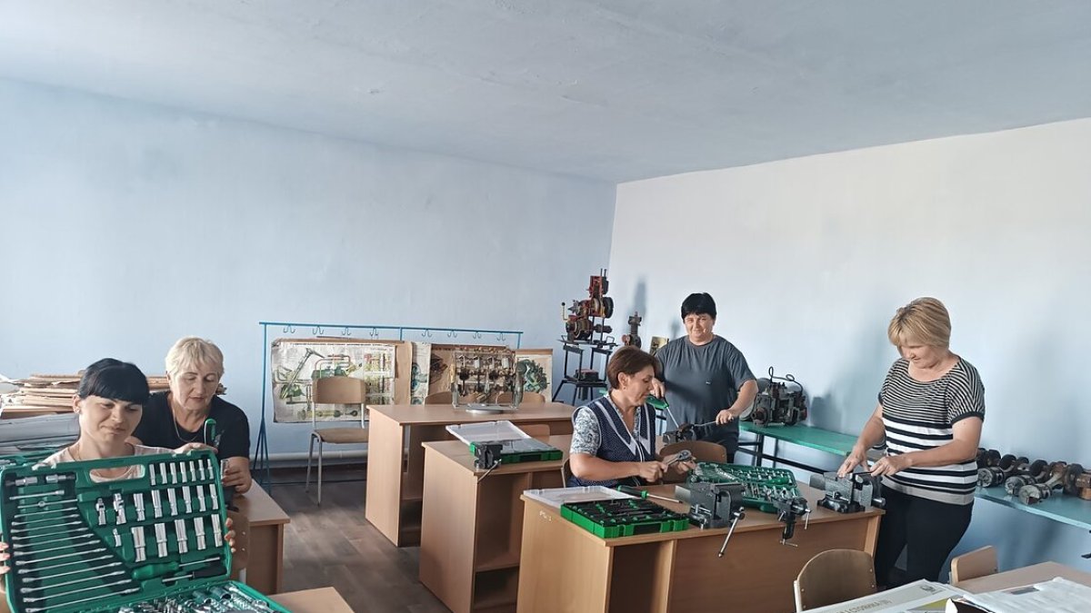 Una de les classes del liceu vocacional de Snihurivka