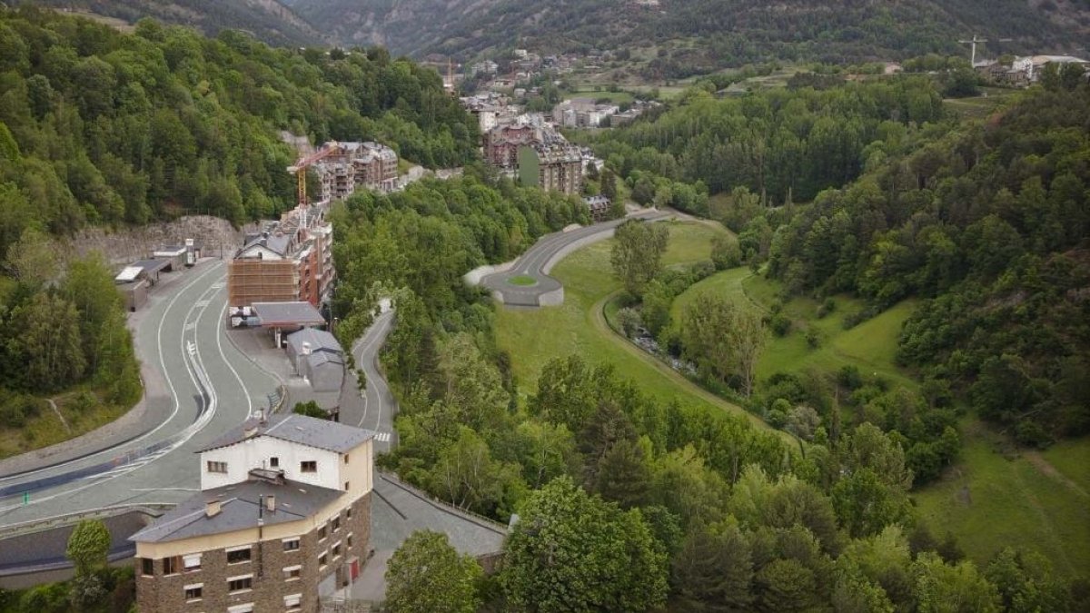 Recreació d'un tram de la desviació de la Massana