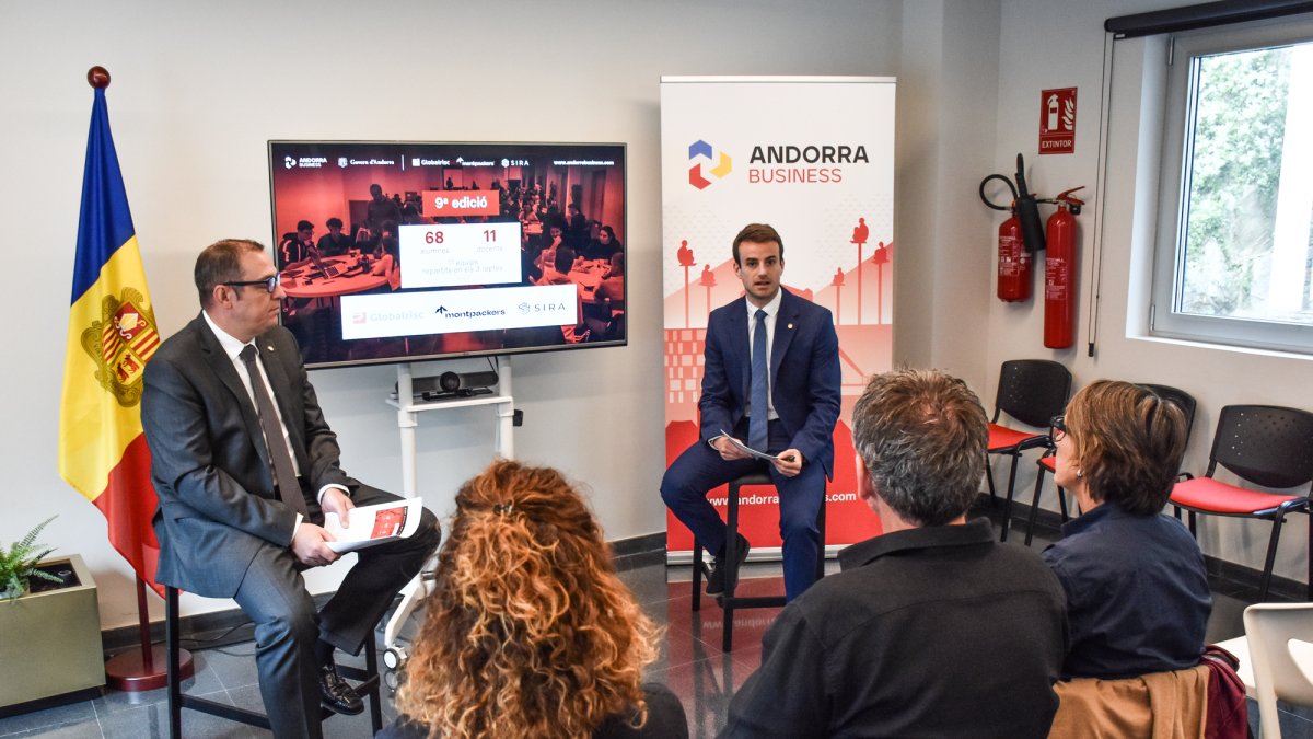 Josep Anton Bardina i Marc Saura a la presentació del projecte Tàndem d'Andorra Business