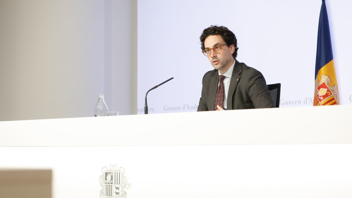 El ministre portaveu, Guillem Casal, en la roda de premsa posterior al consell de ministres