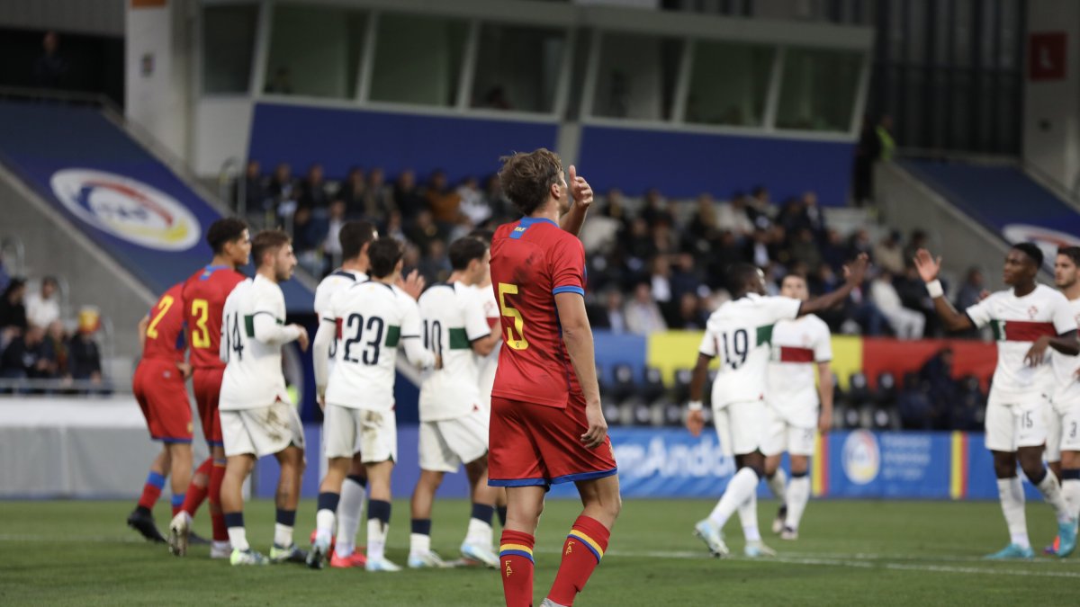 La selecció portuguesa celebra el primer gol