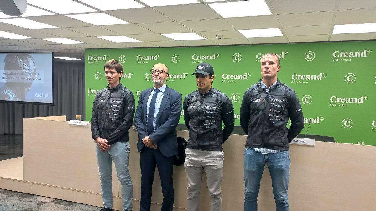 Roger Vidosa, director d’alpí, Martí Alfonso de Creand, Joan Verdú i el tècnic Juan Lago.