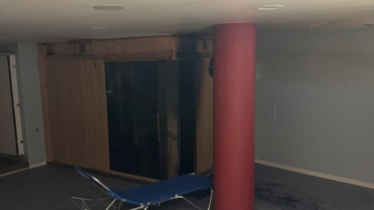 Imatge de com va quedar la sauna.