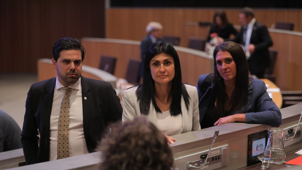 El grup parlamentari d’Andorra Endavant, al Consell General.