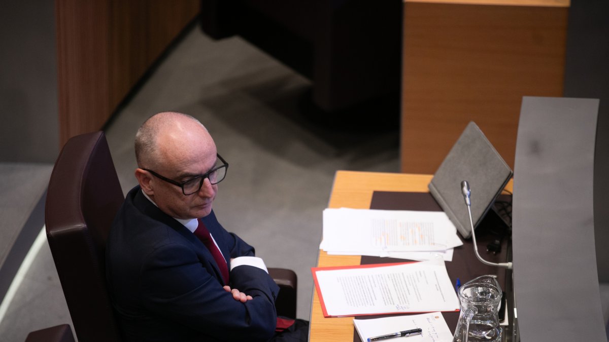 El ministre de Finances, Ramon Lladós, al Consell General.
