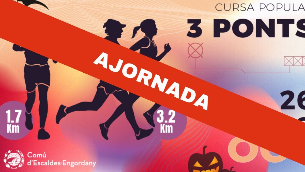 Ajornada la cursa dels 3 ponts fins al 9 de novembre