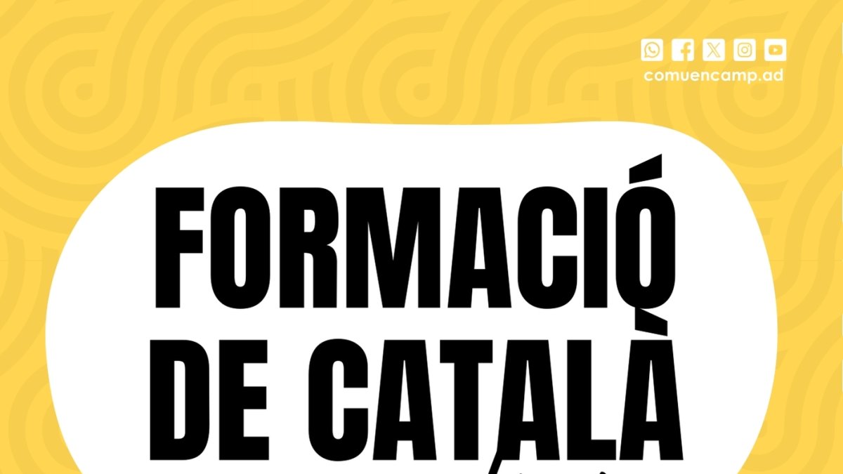 Cartell de les formacions de català que promou Encamp
