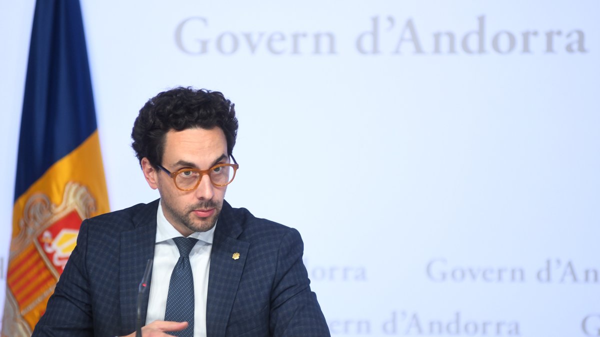 Guillem Casal en la roda de premsa de consell de ministres avui