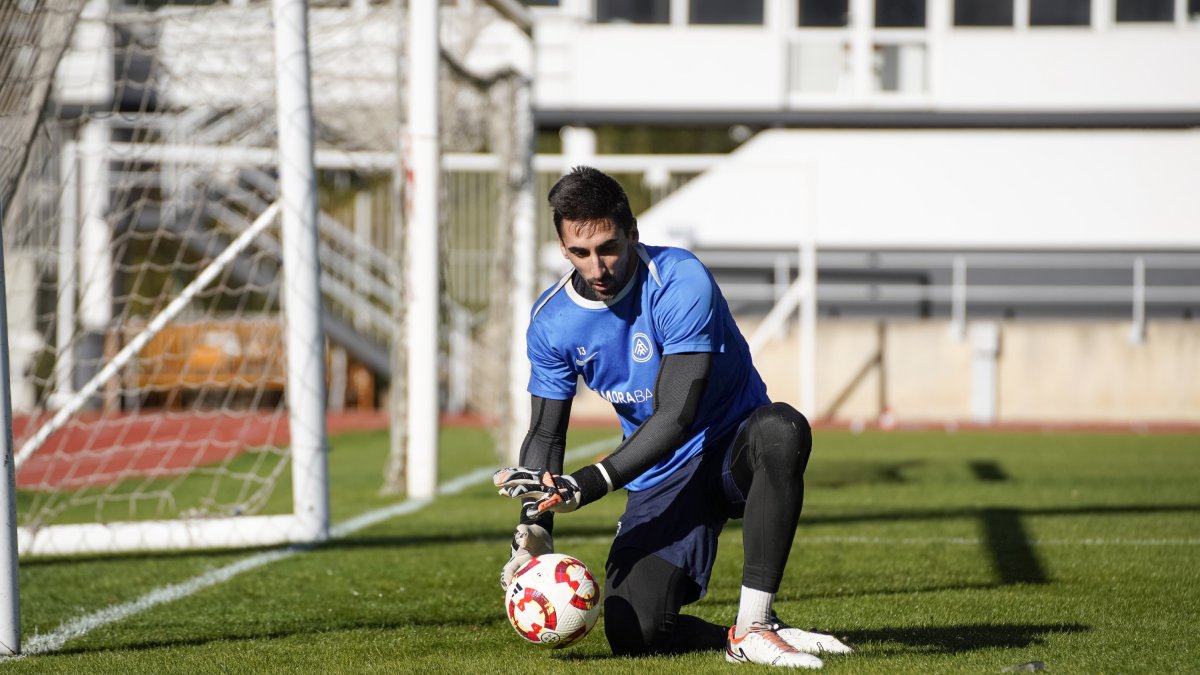 Oier Olazábal, a l’entrenament d’ahir.
