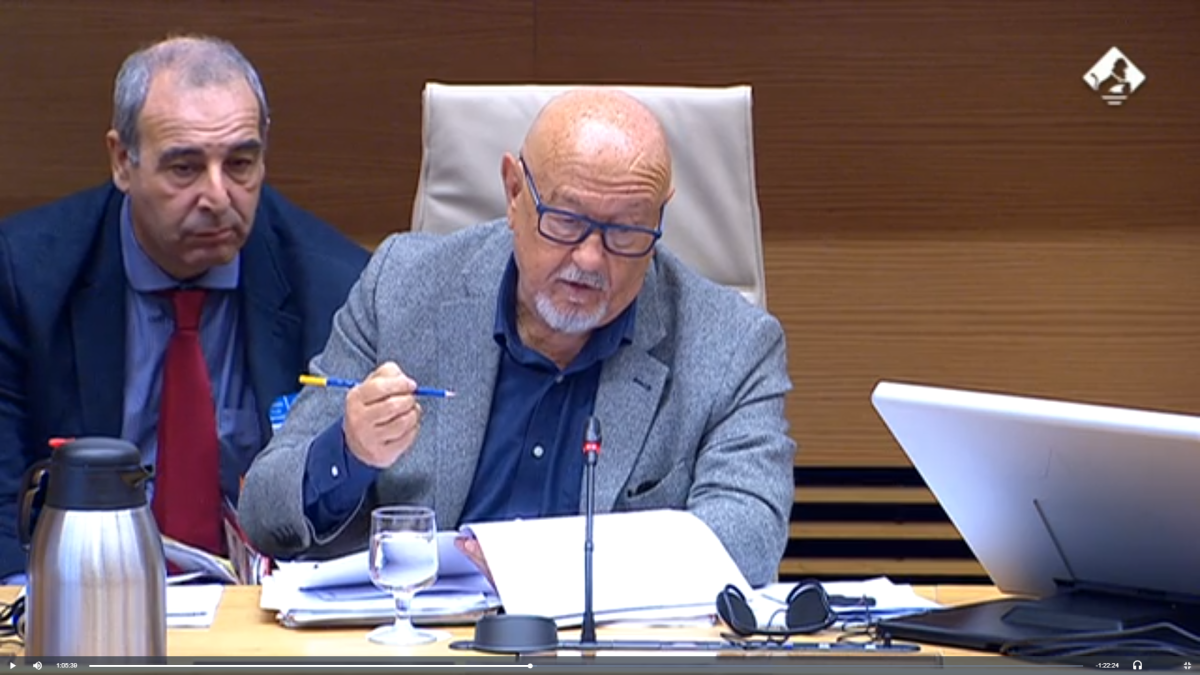Martín Blas durant la compareixença.