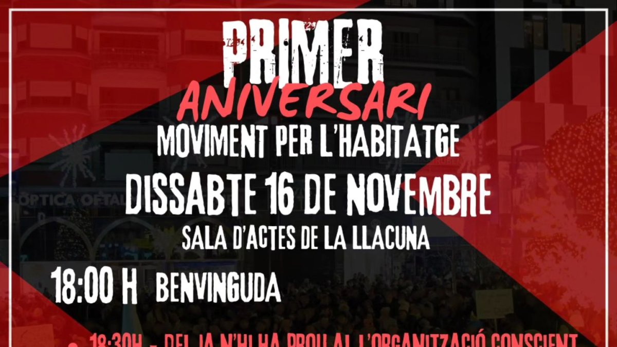 Acte pel primer aniversari de la Coordinadora per l'Habitatge Digne