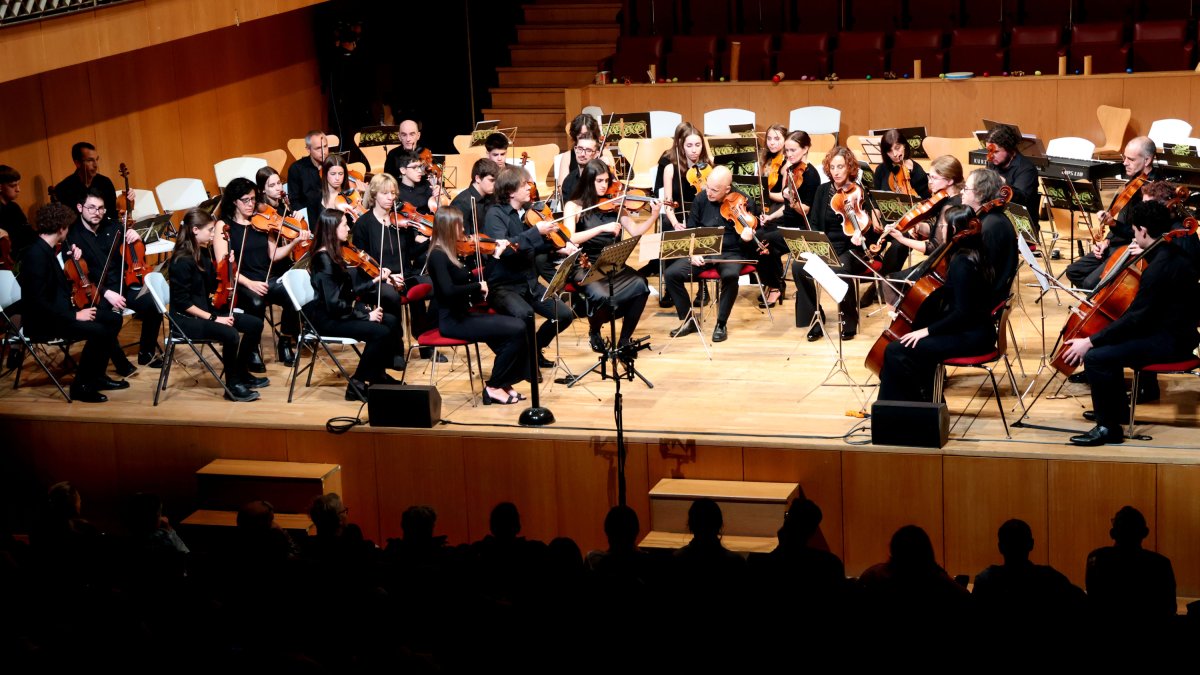 Els músics durant el concert.