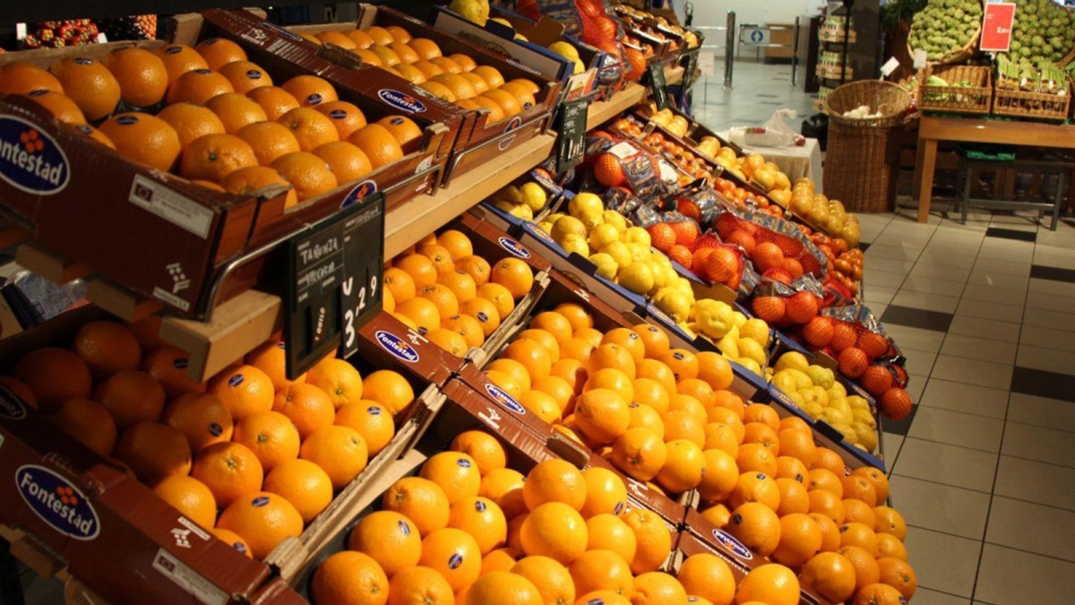 Fruita en un supermercat.