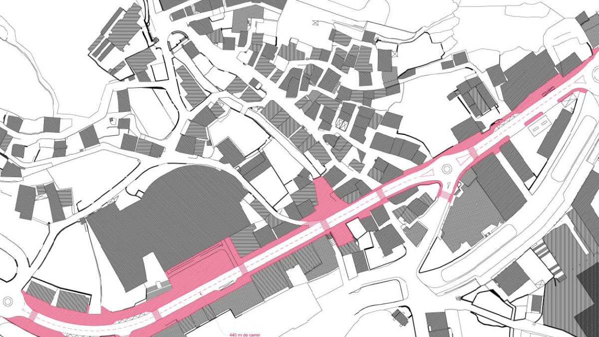 Plànol de la zona de voravies a reformar