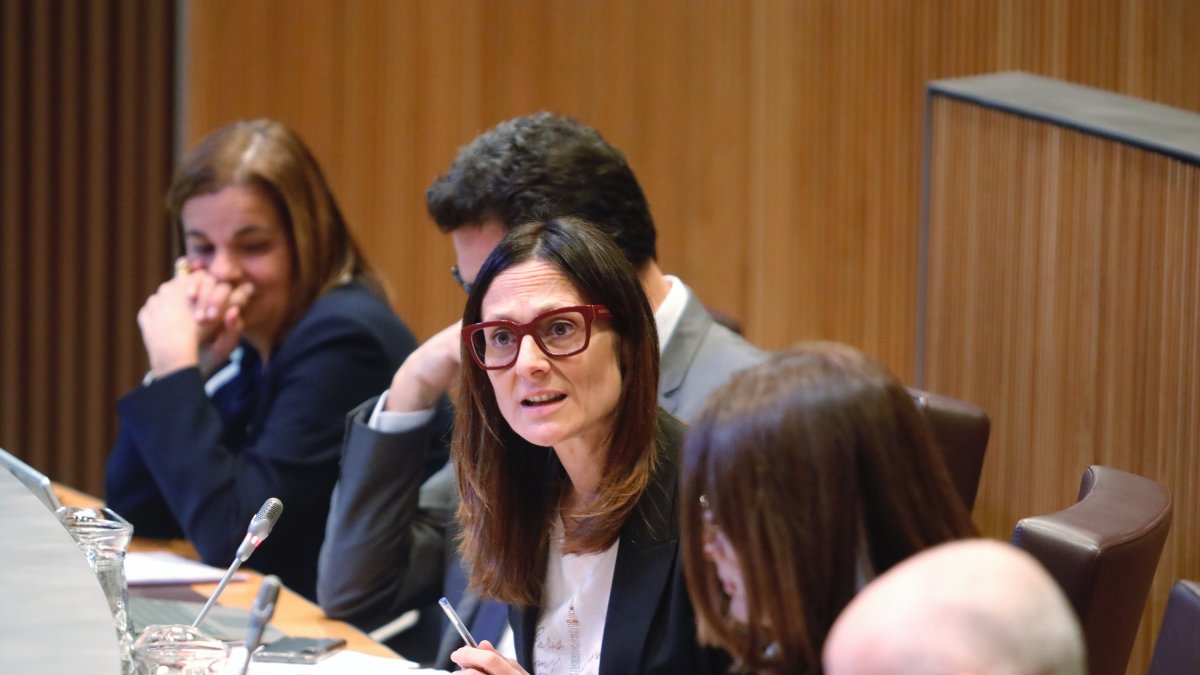 Ester Molné durant la sessió de preguntes al Govern