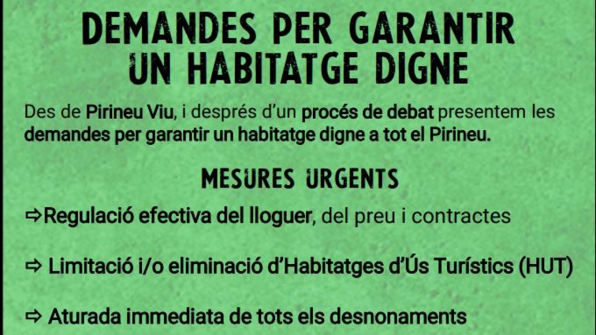 Demandes a la manifestació de Pirineu Viu