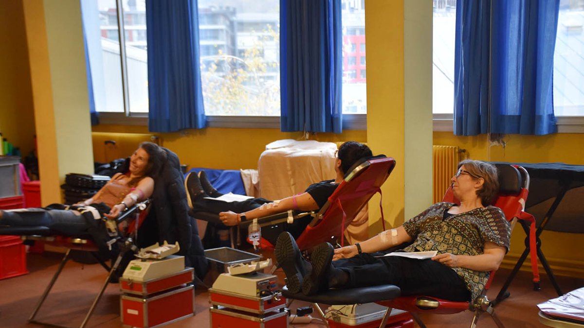 Donants de sang al Lycée Comte de Foix.