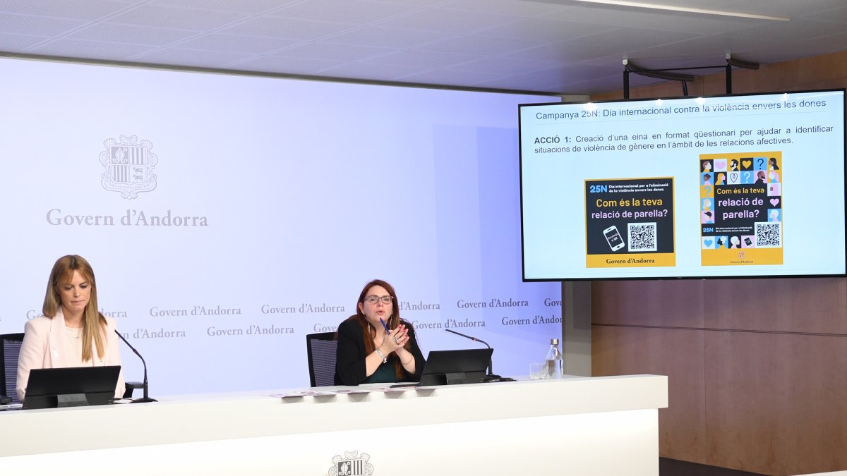 Presentació de la campanya del 25-N contra la violència de gènere a l'edifici de Govern