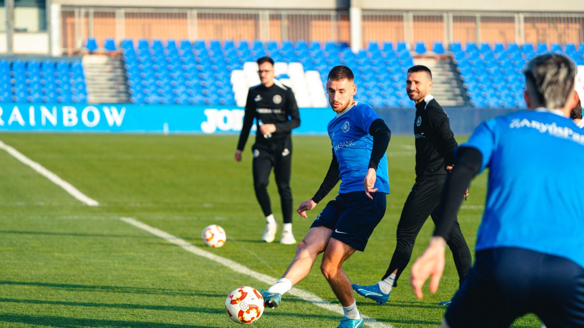 Els jugadors de l’FC Andorra van entrenar-se ahir a la tarda a Leganés.