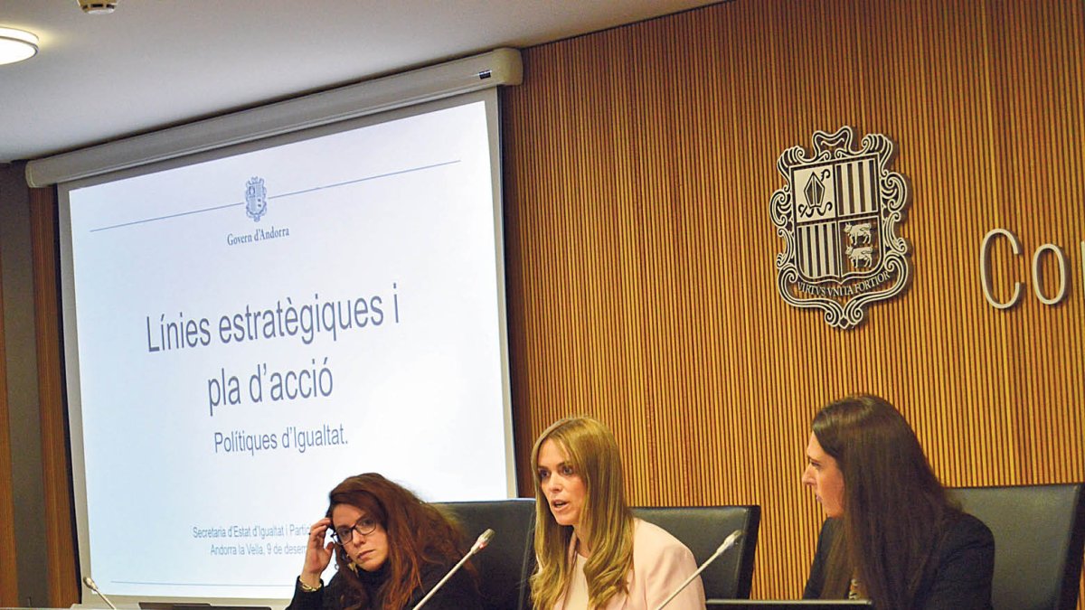 La secretària d’Estat d’Igualtat, Mariona Cadena, durant la compareixença