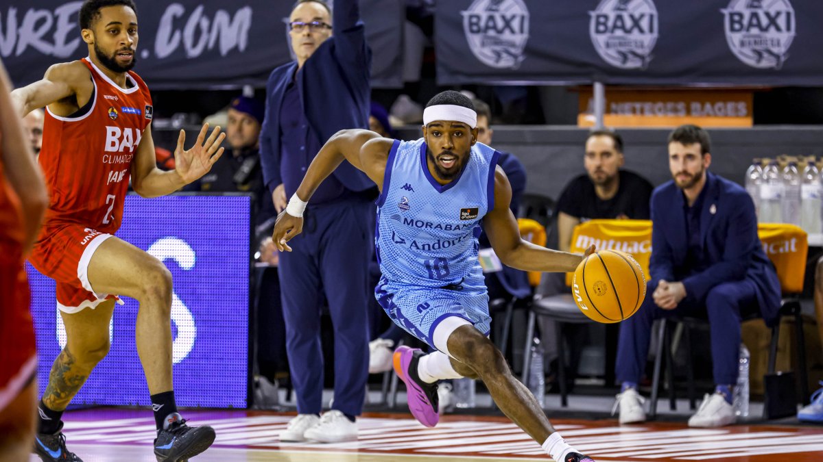 James Harding en un instant del partit al Nou Congost