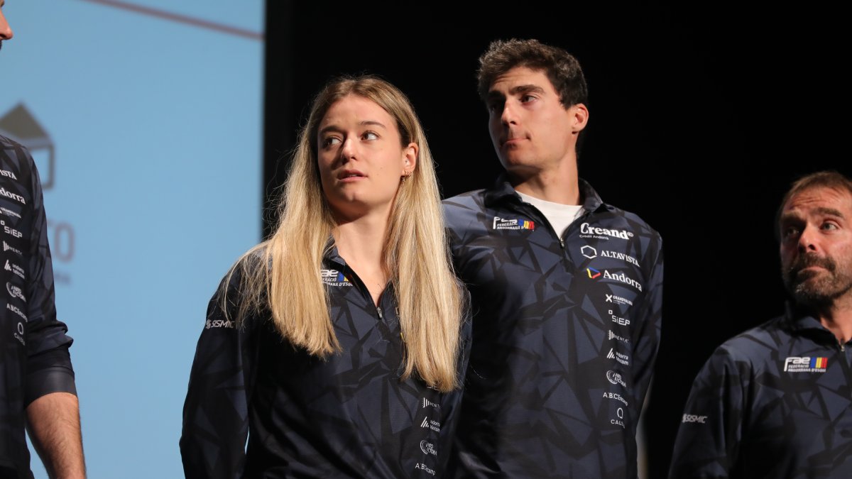 Gina del Rio i Irineu Esteve durant la presentació de la temporada de la federació.