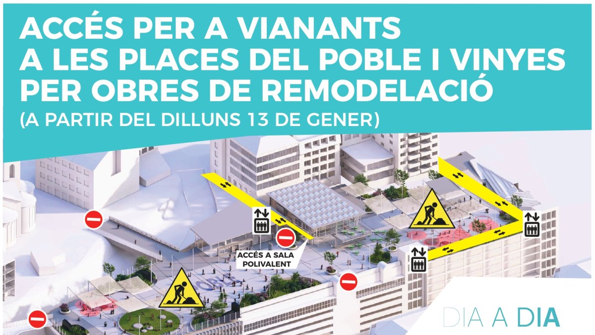 La remodelació de la nova plaça del poble portarà diverses afectacions