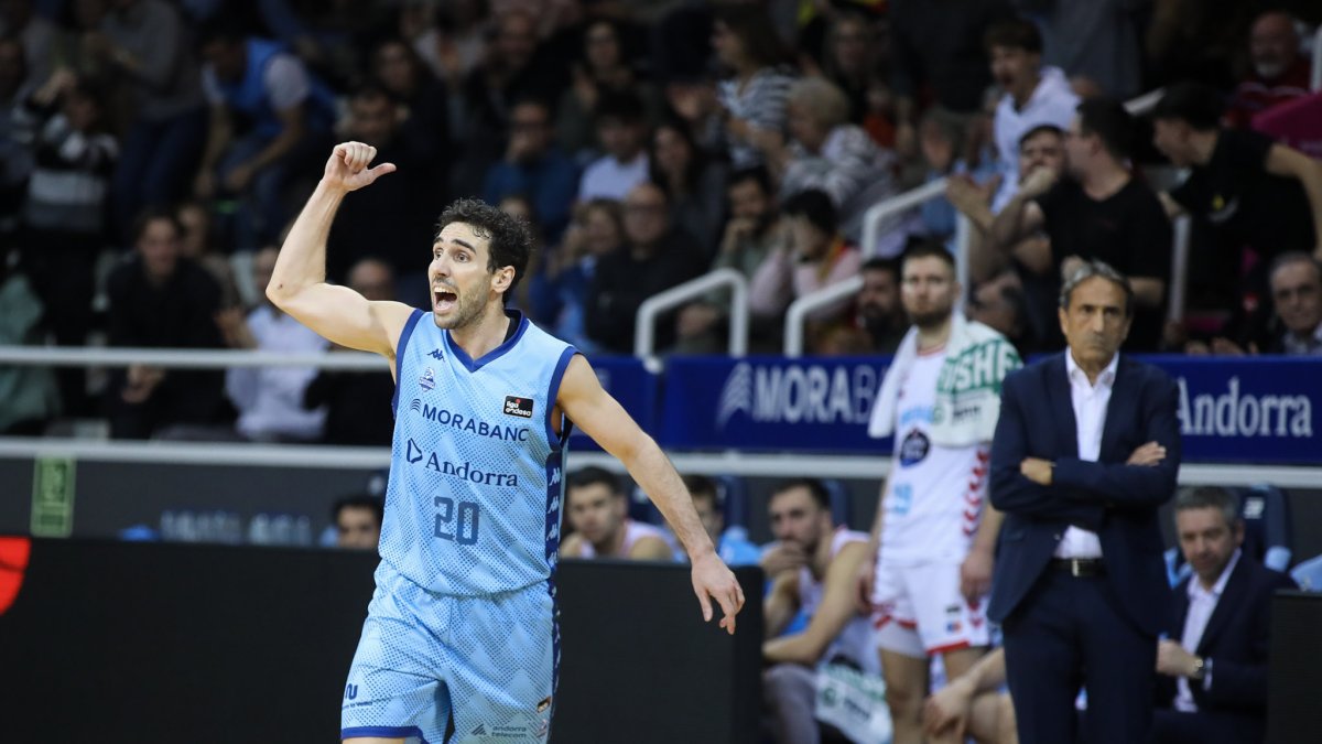 El base del MoraBanc Ferran Bassas, en el partit contra el Breogán.