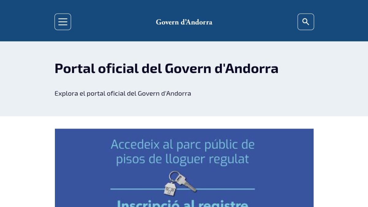 Imatge de la nova web del Govern