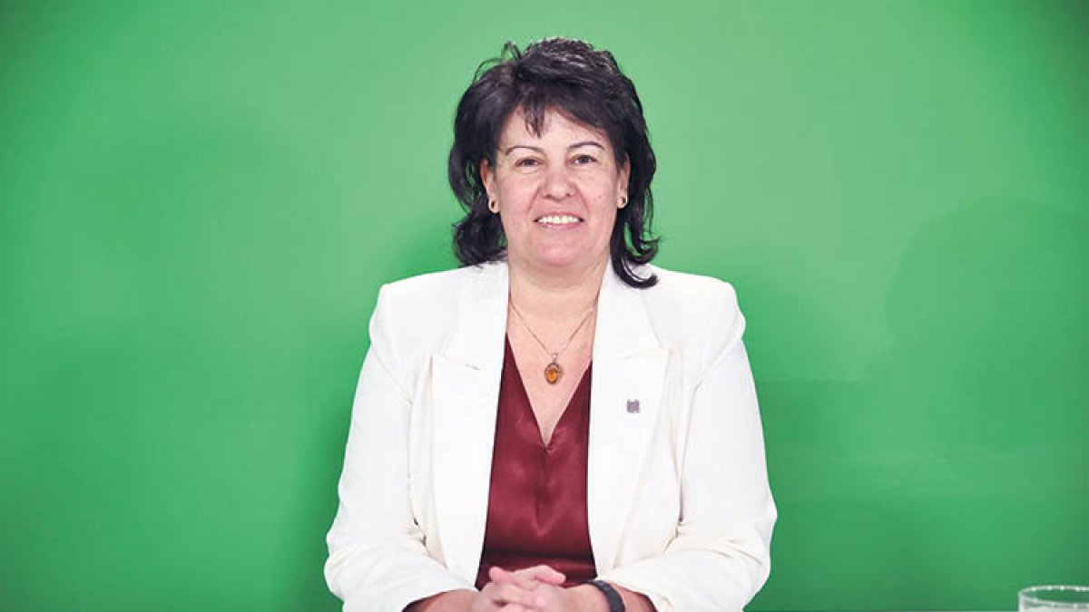 Eva Sansa abans de l’entrevista a Diari TV.