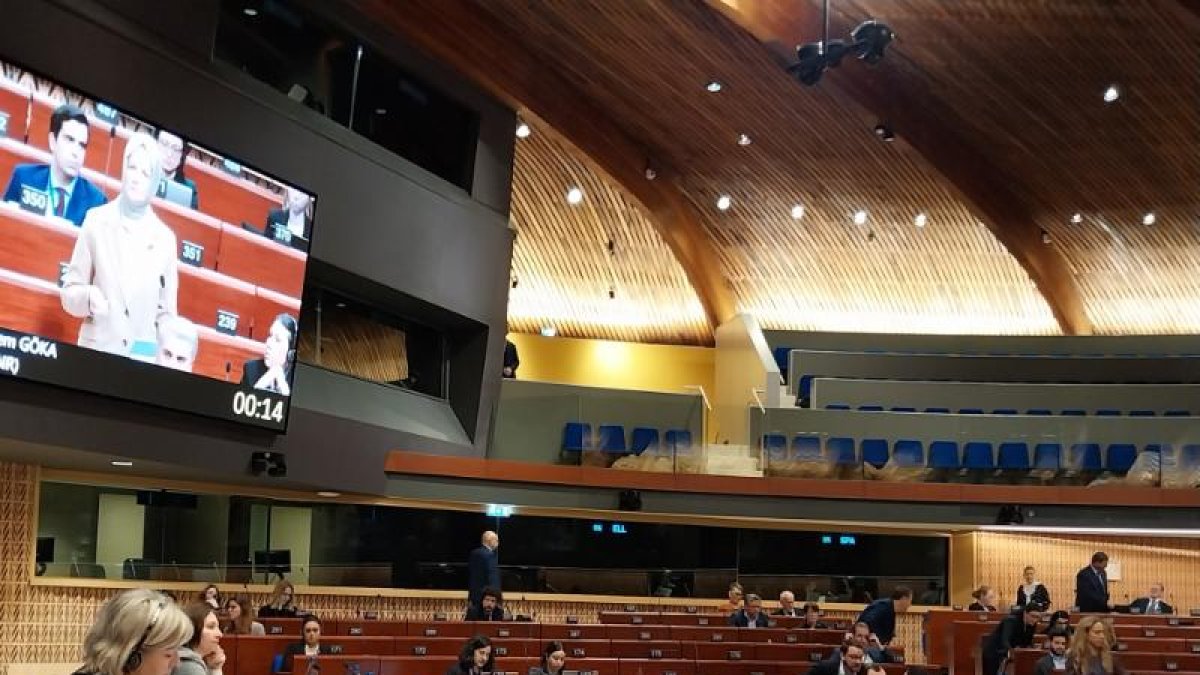 Berna Coma en la sessió plenària d'hivern del Consell d'Europa