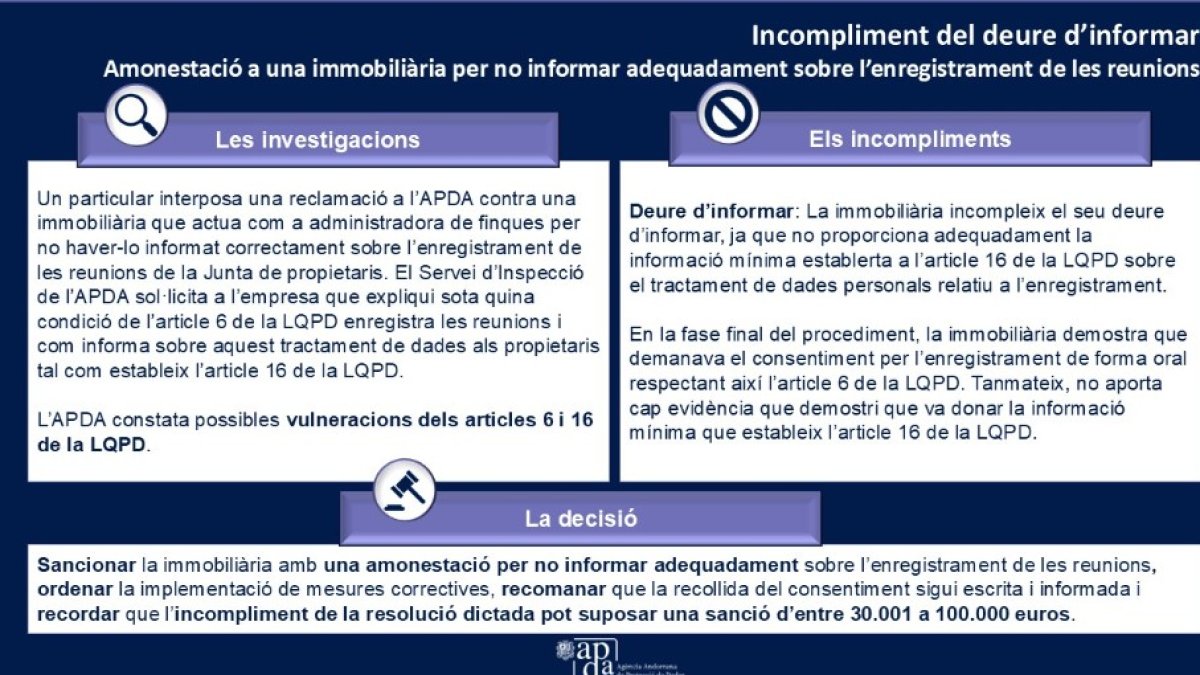 L'APDA amonesta una immobiliària
