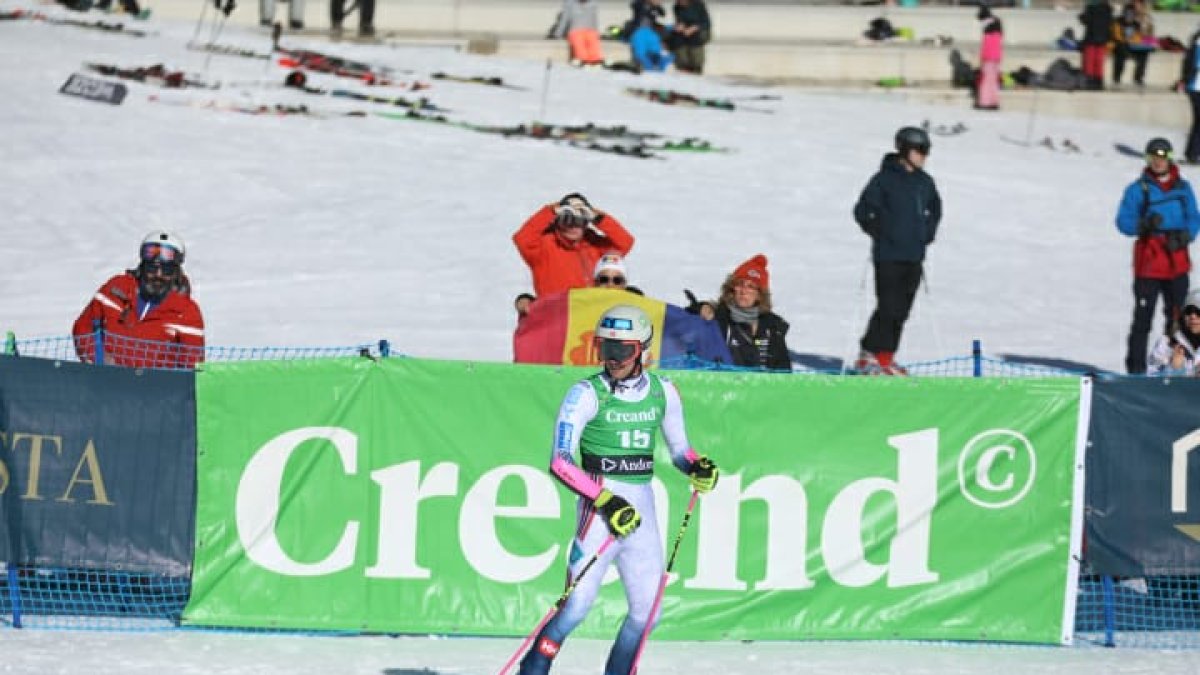 Eirik Hystad Solberg, en la seva arribada a la meta de Soldeu