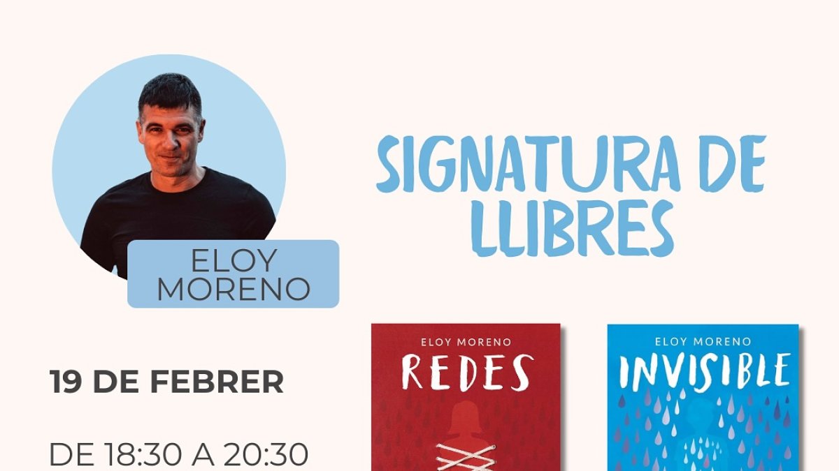 Eloy Moreno signarà exemplars a la llibreria Llibre Idees