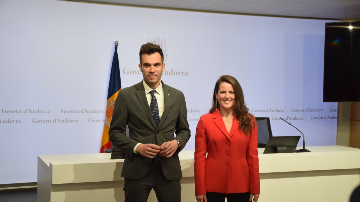 David Forné i Noelia Souque abans de la roda de premsa.