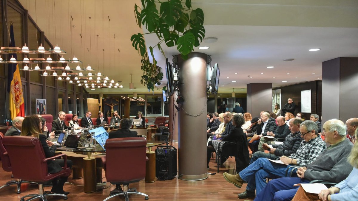 Sessió de consell d’ahir, en què també van subhastar-se els cortons.