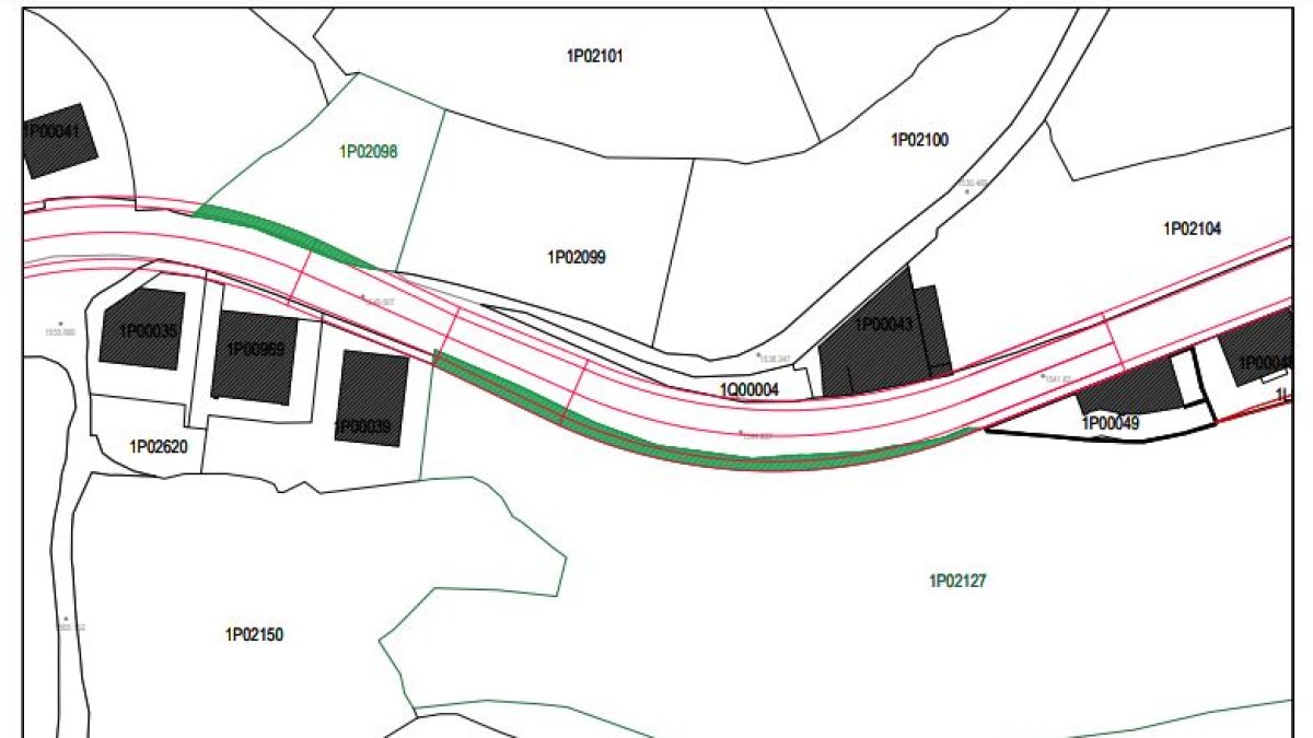 Plànol de l'eixamplament de la carretera secundària de Prats