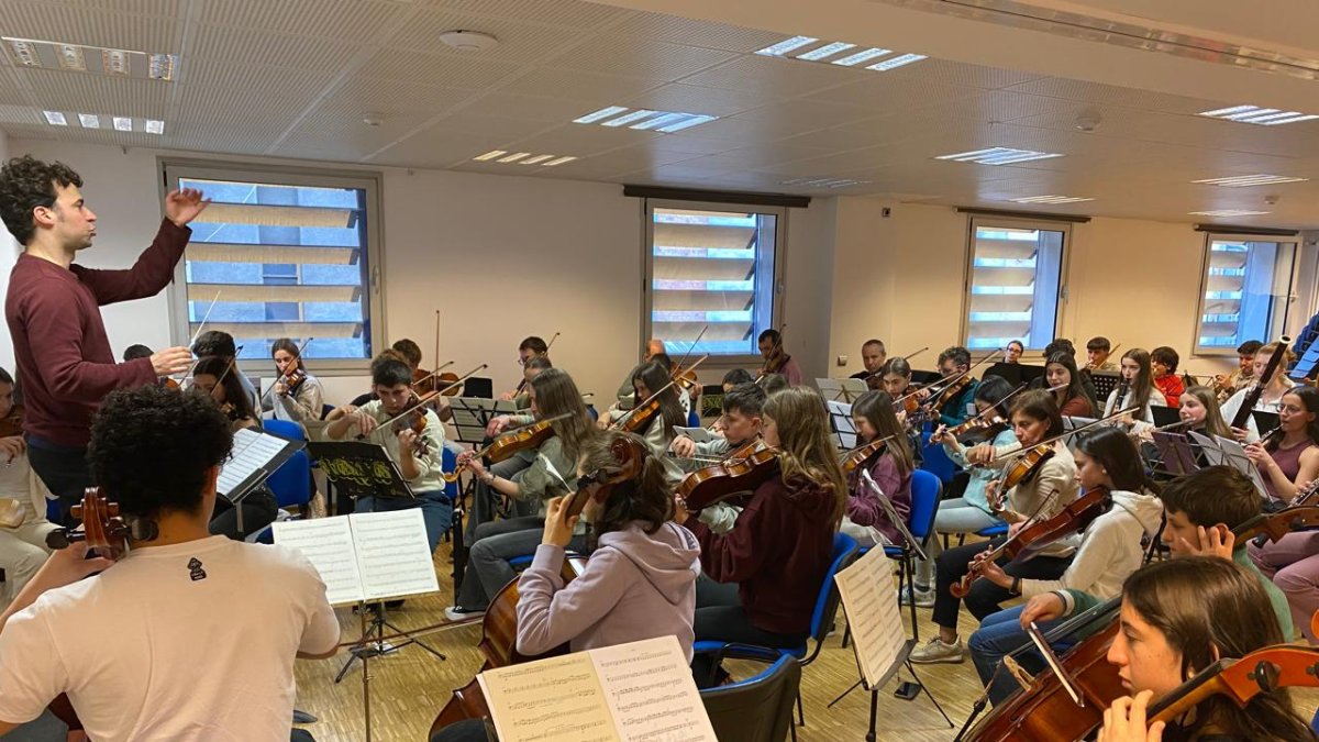 Assaig del concert del Projecte Simfònic d'Andorra la Vella