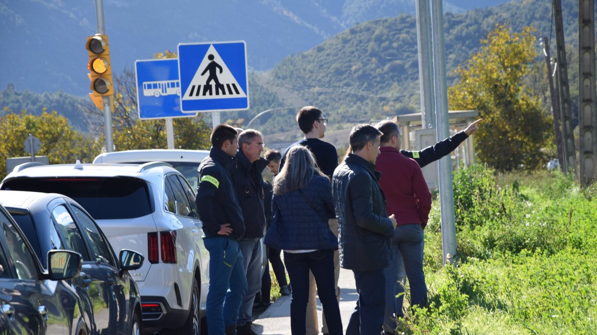 Els mossos recreant l’escena del crim.