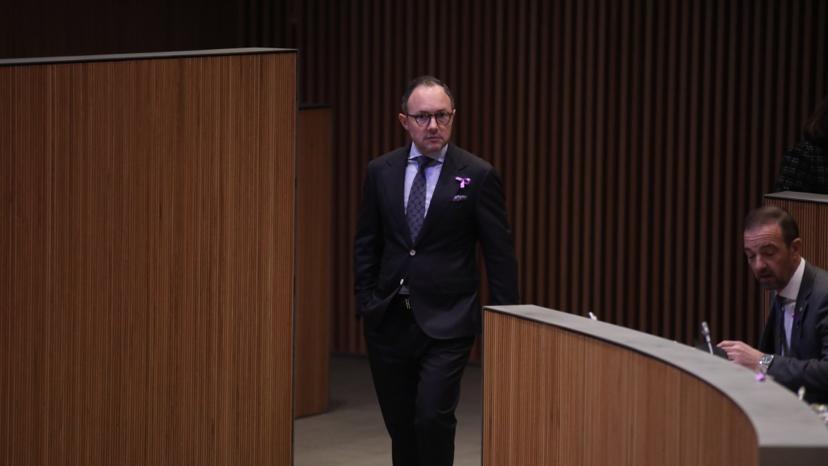 El cap de Govern, Xavier Espot, al Consell General que debat la llei òmnibus