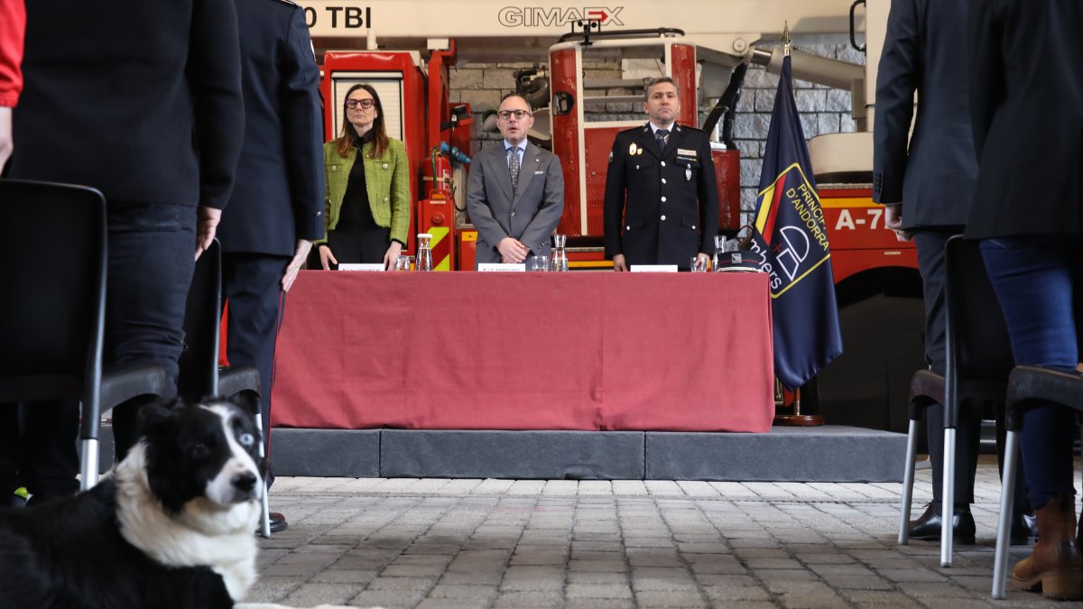 Ester Molné, Xavier Espot i Jordi Farré durant l'acte