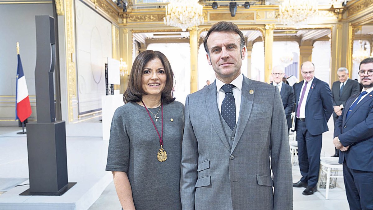 Imma Tor i Emmanuel Macron.