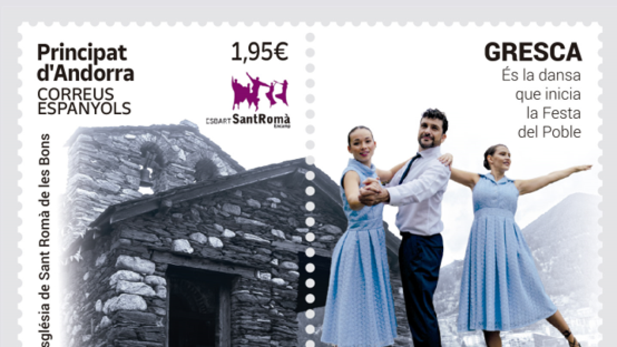 Segell dedicat a l’Esbart Sant Romà d’Encamp