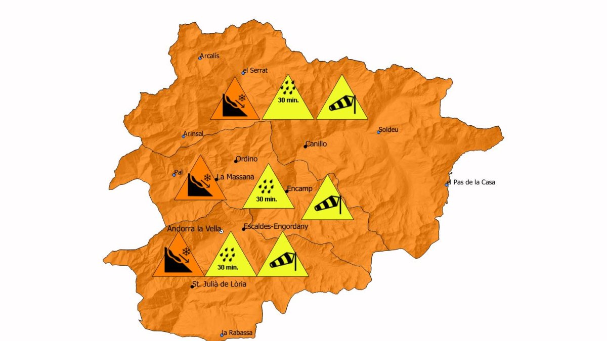 Avís groc per fort vent i pluges intenses a partir d'aquesta nit.